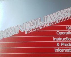 1985 Dodge Conquest Owner's Manual