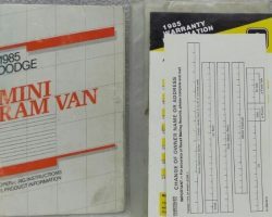 1985 Dodge Mini Ram Van Owner's Manual Set