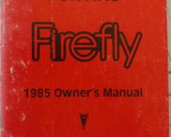 1985 Pontiac Firefly Owner's Manual