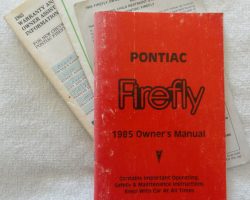 1985 Pontiac Firefly Owner's Manual Set