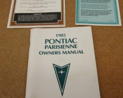 1985 Pontiac Parisienne Owner's Manual Set