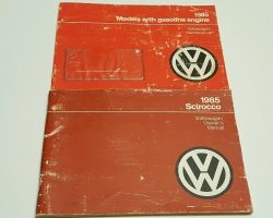 1985 Volkswagen Scirocco Owner's Manual Set