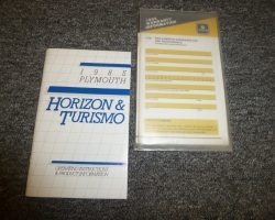1985 Plymouth Horizon & Turismo Owner's Manual Set