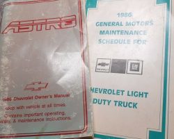 1986 Chevrolet Astro Owner's Manual Set
