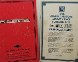 1986 Chevrolet Celebrity Owner's Manual Set