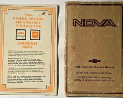 1986 Chevrolet Nova Owner's Manual Set
