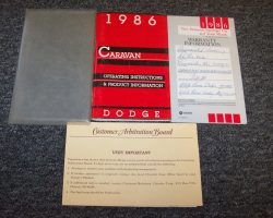 1986 Dodge Caravan Owner's Manual Set
