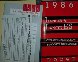 1986 Dodge Lancer Owner's Manual Set
