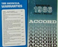 1986 Honda Accord 4-Door Owner's Manual Set