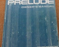 1986 Honda Prelude Owner's Manual