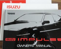 1986 Isuzu I-Mark Owner's Manual Set