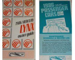 1986 Mercury Lynx Owner's Manual Set