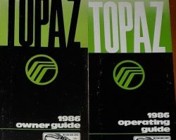 1986 Mercury Topaz Owner's Manual Set