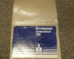 1986 Mitsubishi Starion Owner's Manual Set