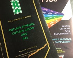 1986 Oldsmobile Cutlass Supreme, Cutlass Salon & 442 Owner's Manual Set