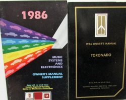 1986 Oldsmobile Toronado Owner's Manual Set