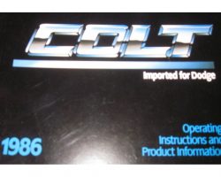 1986 Plymouth Colt Owner's Manual