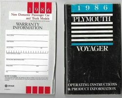 1986 Plymouth Voyager Owner's Manual Set