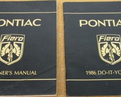 1986 Pontiac Fiero Owner's Manual Set