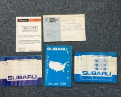 1986 Subaru 1600 & 1800 Owner's Manual Set