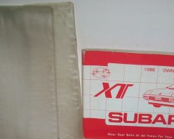1986 Subaru XT Owner's Manual Set