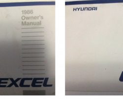 1986 Hyundai Excel Owner's Manual Set