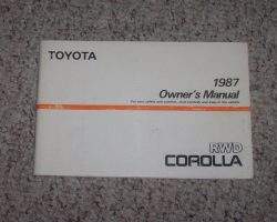 1987 Toyota Corolla RWD Owner's Manual