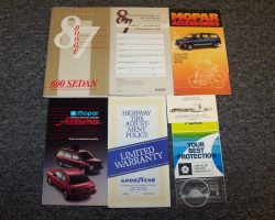 1987 Dodge 600 Owner's Manual Set