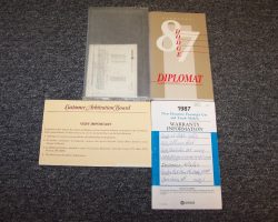 1987 Dodge Diplomat Owner's Manual Set