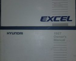 1987 Hyundai Excel Owner's Manual Set