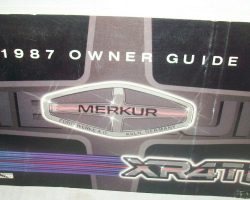 1987 Merkur XR4TI Owner's Manual