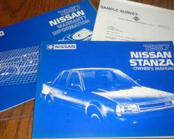 1987 Nissan Stanza Owner's Manual Set