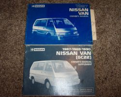 1987 Nissan Van Owner's Manual Set