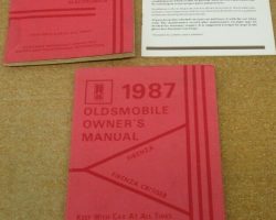 1987 Oldsmobile Firenza Owner's Manual Set