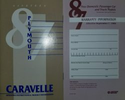 1987 Plymouth Caravelle Owner's Manual Set