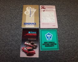 1987 Plymouth Sundance Owner's Manual Set