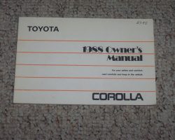 1988 Toyota Corolla Owner's Manual