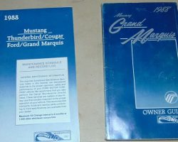 1988 Mercury Grand Marquis Owner's Manual Set