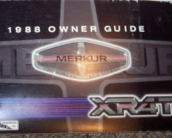 1988 Merkur XR4TI Owner's Manual