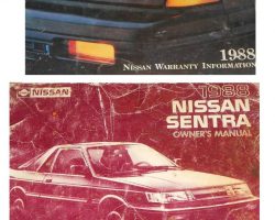 1988 Nissan Sentra Owner's Manual Set