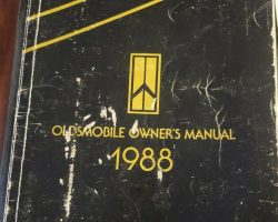 1988 Oldsmobile Toronado Trofeo Owner's Manual