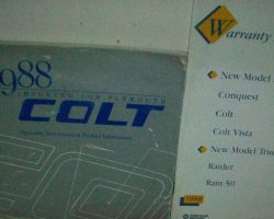 1988 Plymouth Colt Owner's Manual Set