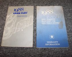 1988 Plymouth Gran Fury Owner's Manual Set