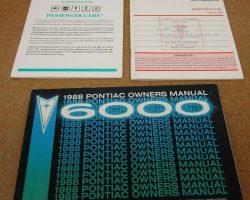 1988 Pontiac 6000 Owner's Manual Set