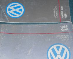 1988 Volkswagen Golf Owner's Manual Set