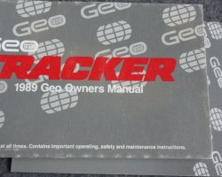 1989 Geo Tracker Owner's Manual Set