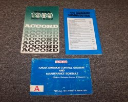 1989 Honda Accord Sedan Owner's Manual Set