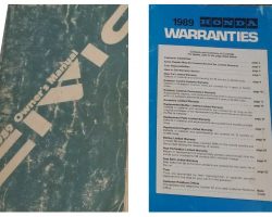 1989 Honda Civic Owner's Manual Set