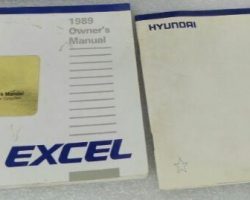 1989 Hyundai Excel Owner's Manual Set