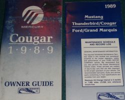 1989 Mercury Cougar Owner's Manual Set